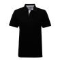Cotton polo with Oxford fabric insert